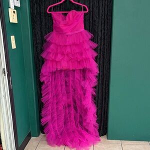 Elegant Hot Pink Layered Dress size Large